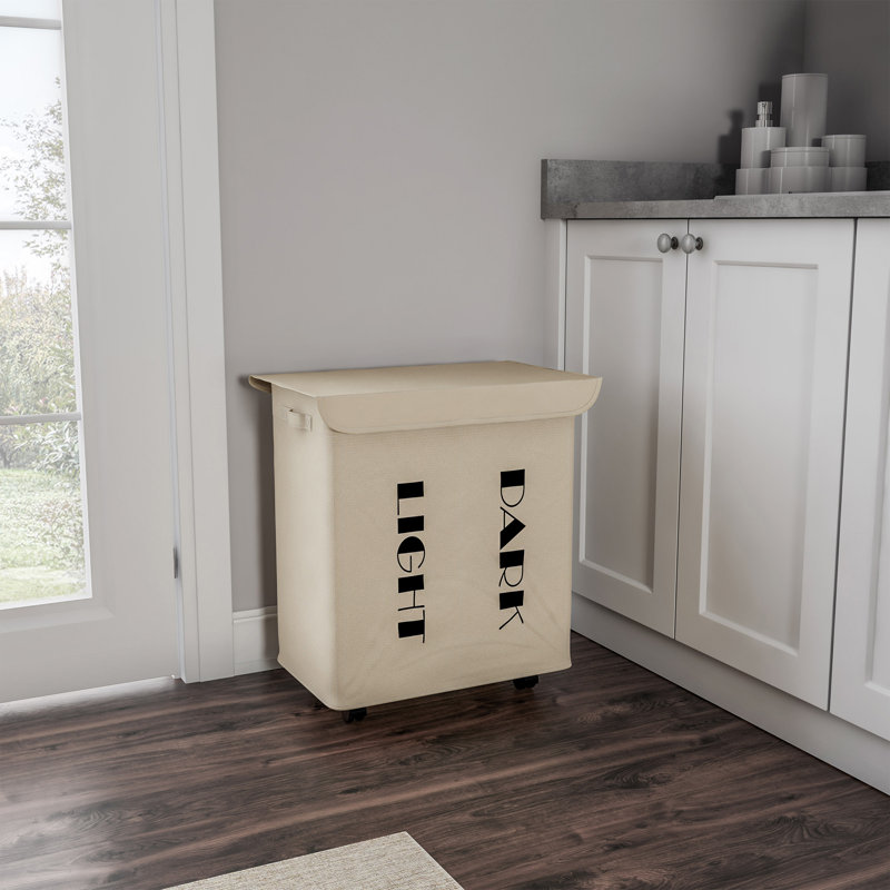 Rebrilliant Double Laundry Hamper with Lid and Wheels Wayfair
